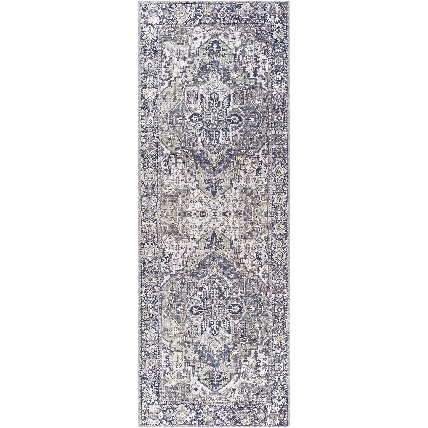 Tapis de sol Livabliss Iris à médaillon traditionnel revisité
