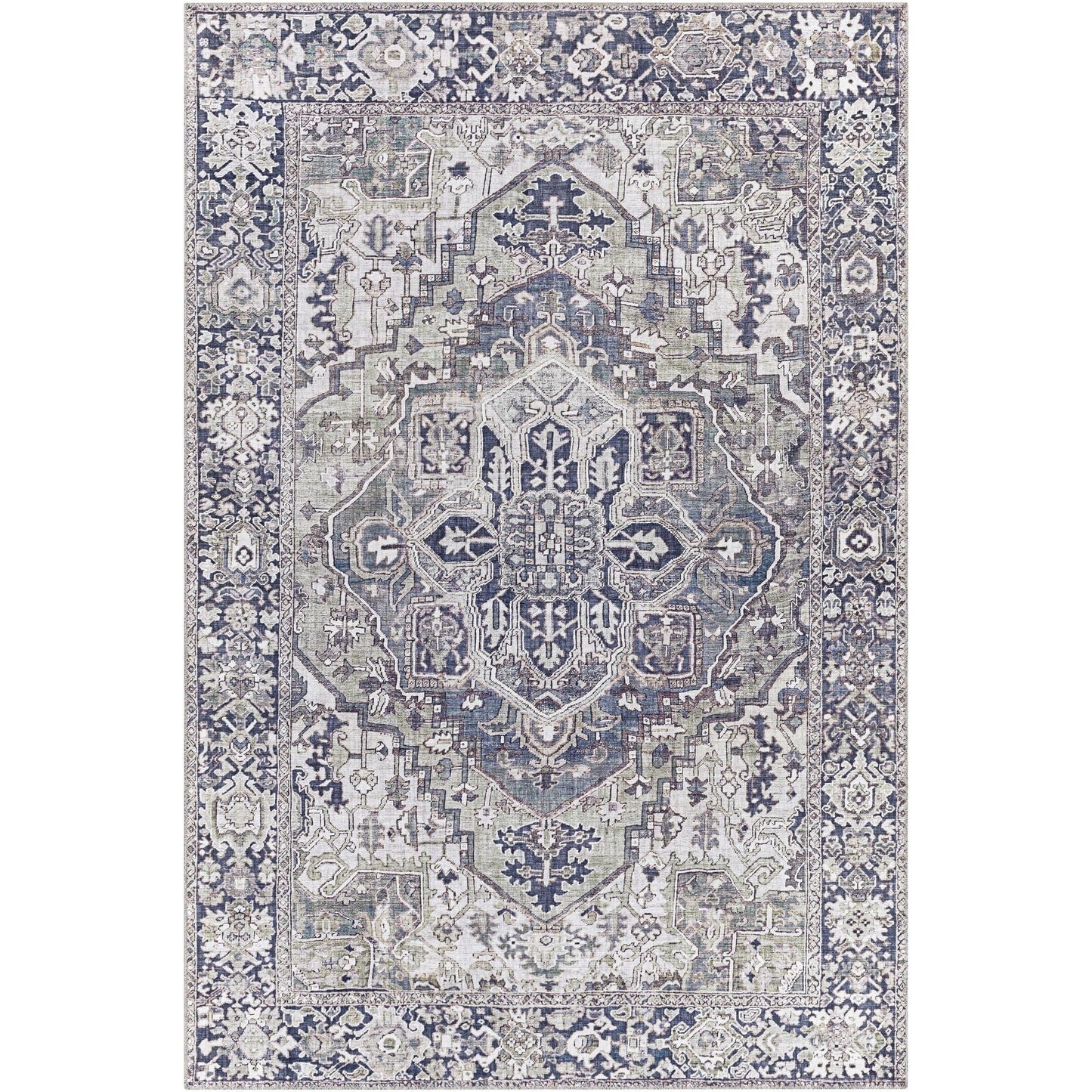 Tapis de sol Livabliss Iris à médaillon traditionnel revisité