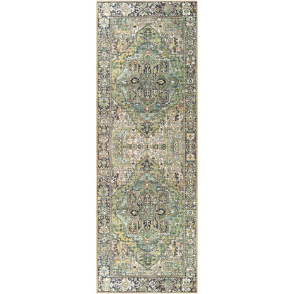 Tapis de sol Livabliss Iris à médaillon traditionnel revisité