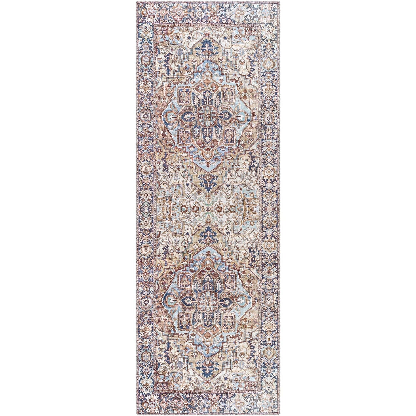 Tapis de sol Livabliss Iris à médaillon traditionnel revisité