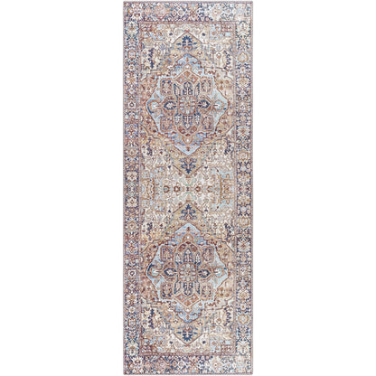 Tapis de sol Livabliss Iris à médaillon traditionnel revisité