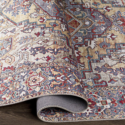 Tapis de sol Livabliss Iris à médaillon traditionnel revisité