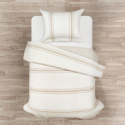 Ensemble de housse de couette 3 pièces à rayures style ferme Lush Decor