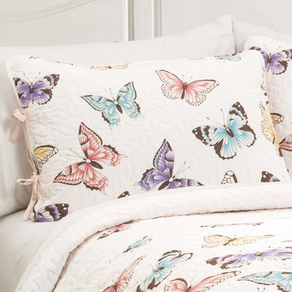 Ensemble de courtepointe 3 pièces Lush Decor Flutter Butterfly
