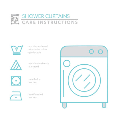 Rideau de douche à boutons en lin bicolore Lush Decor