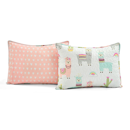 Ensemble de courtepointe réversible à imprimé lama cactus du sud-ouest de Lush Decor