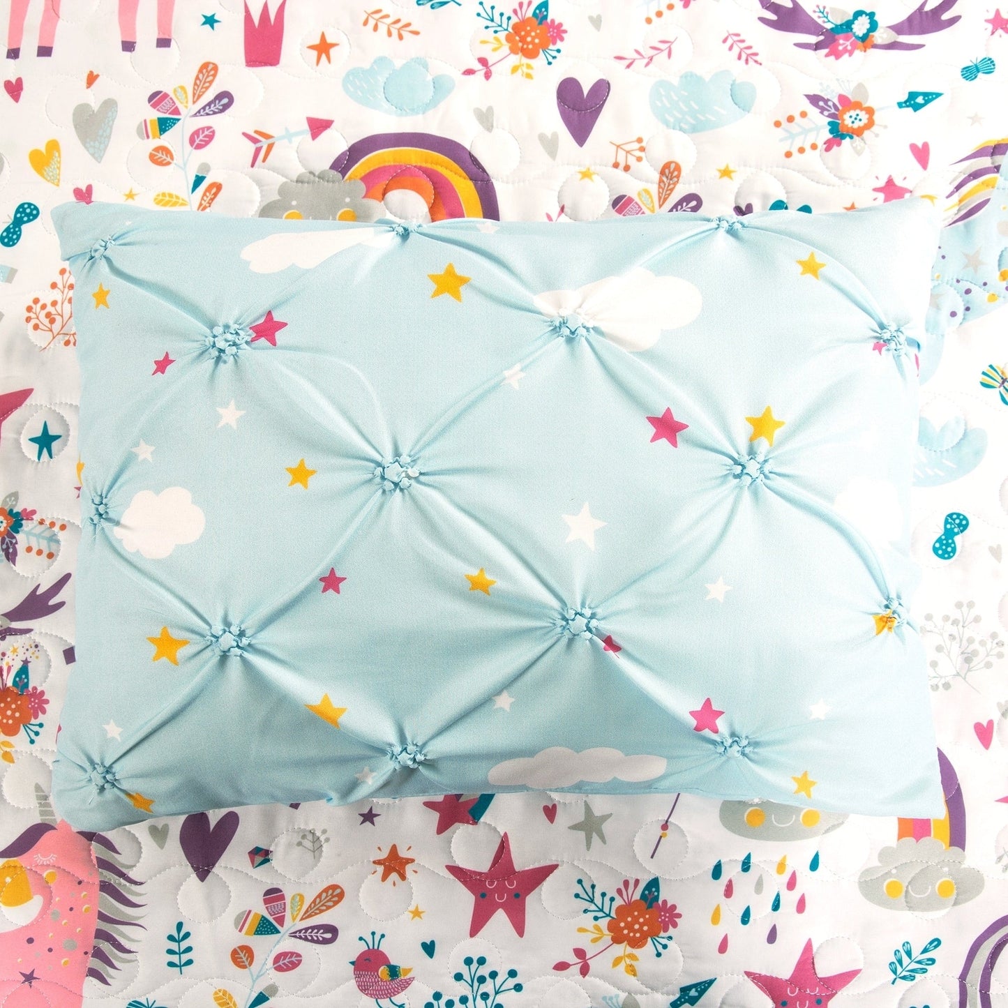 Ensemble de courtepointe Porch &amp; Den Marguerite Licorne/Cœur