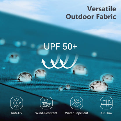 Parasol d'extérieur MAISON ARTS de 3 m (10 pi) à 3 niveaux, ventilé, avec inclinaison automatique et manivelle.