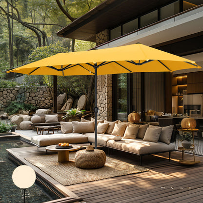 Parasol de terrasse double face extra large de 4 m (13 pi) avec manivelle, MAISON ARTS