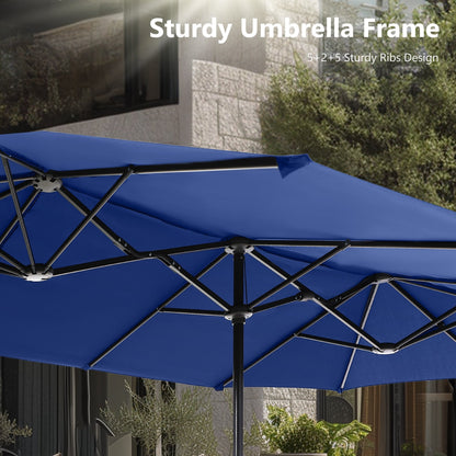 Parasol de terrasse double face extra large de 4 m (13 pi) avec manivelle, MAISON ARTS