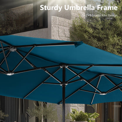 Parasol de terrasse double face extra large de 4 m (13 pi) avec manivelle, MAISON ARTS