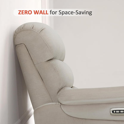 Fauteuil inclinable électrique MCombo Zero Wall-Hugger avec appui-tête réglable, idéal pour les petits espaces et les camping-cars, tissu ST257