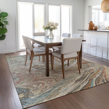 Tapis Chantille à motifs abstraits, lavable en machine, pour intérieur et extérieur