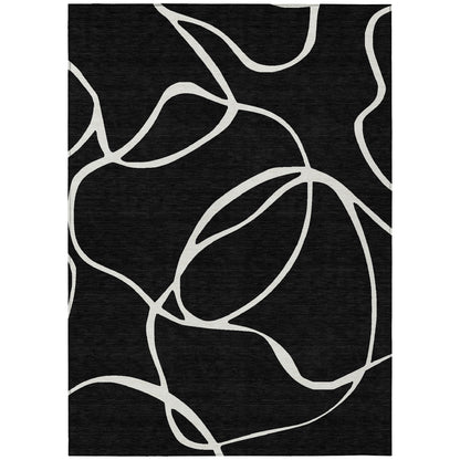 Tapis Chantille moderne abstrait lavable en machine pour intérieur/extérieur