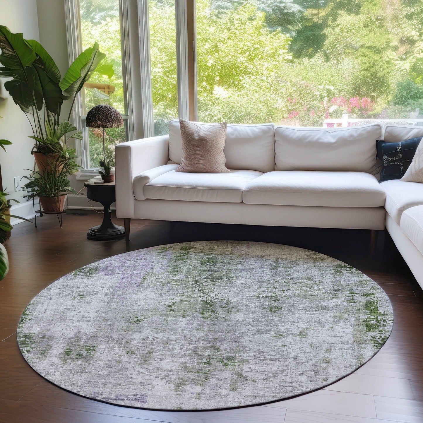 Tapis Chantille abstrait moderne lavable en machine pour intérieur/extérieur