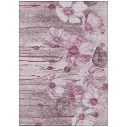Tapis Chantille moderne à motif floral, lavable en machine, pour intérieur/extérieur