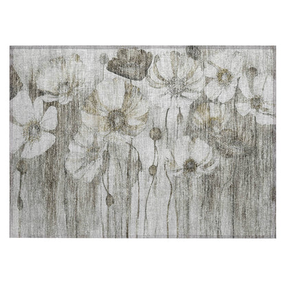 Tapis Chantille moderne à motif floral, lavable en machine, pour intérieur/extérieur
