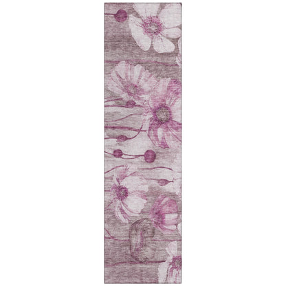 Tapis Chantille moderne à motif floral, lavable en machine, pour intérieur/extérieur