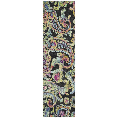 Tapis Chantille traditionnel à volutes lavable en machine pour intérieur/extérieur