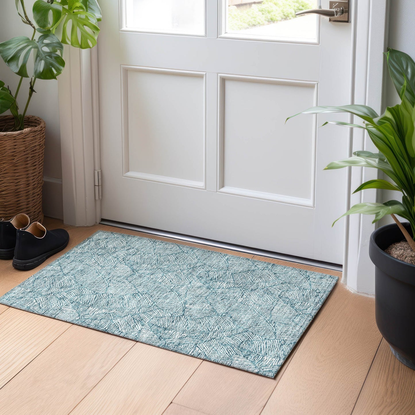 Tapis Chantille Tropical Palm lavable en machine pour intérieur/extérieur