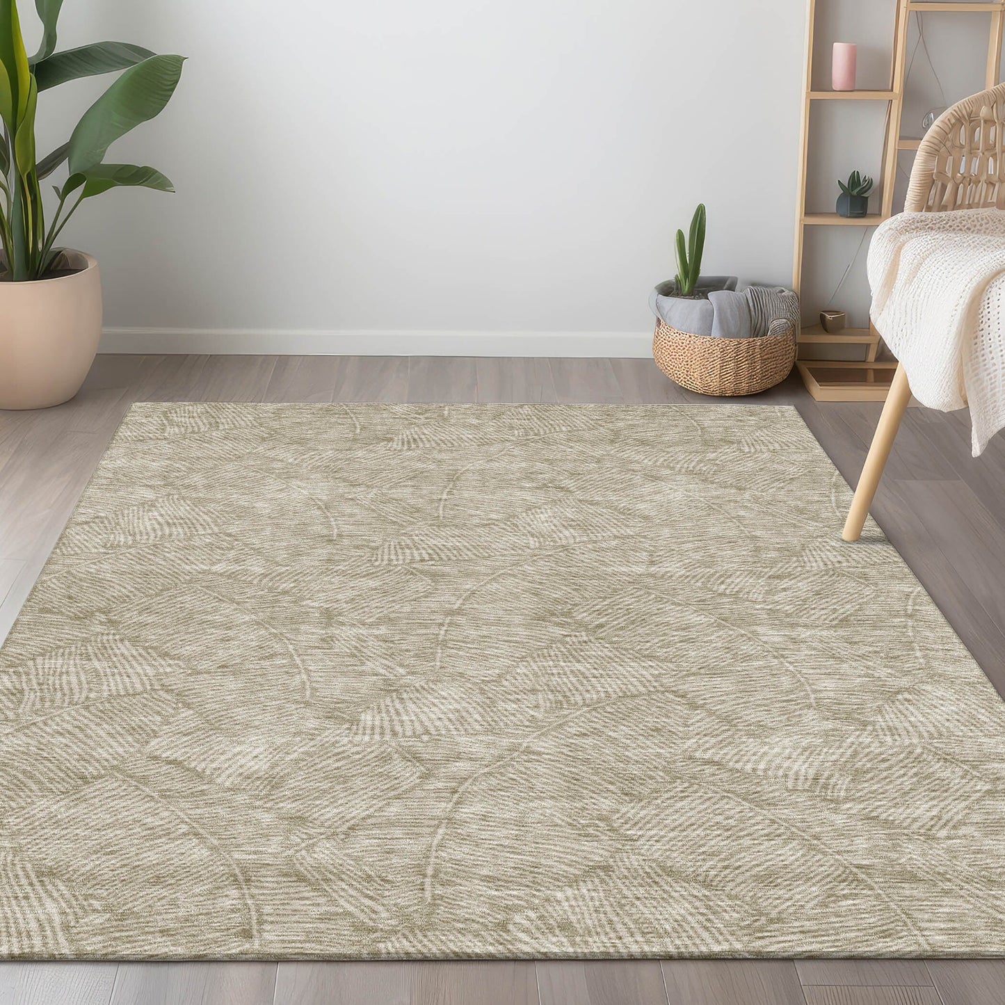 Tapis Chantille Tropical Palm lavable en machine pour intérieur/extérieur