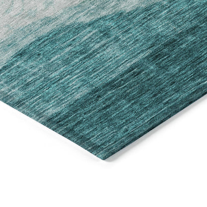 Tapis Chantille contemporain à vagues, lavable en machine, pour intérieur et extérieur