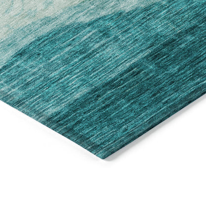 Tapis Chantille contemporain à vagues, lavable en machine, pour intérieur et extérieur