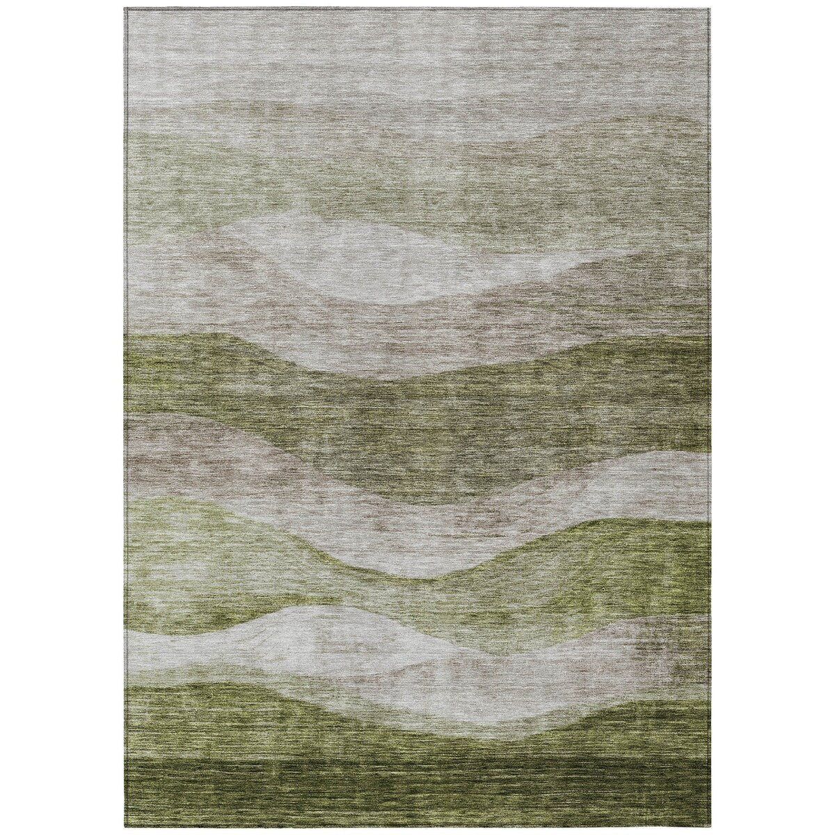 Tapis Chantille contemporain à vagues, lavable en machine, pour intérieur et extérieur