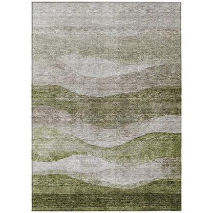 Tapis Chantille contemporain à vagues, lavable en machine, pour intérieur et extérieur