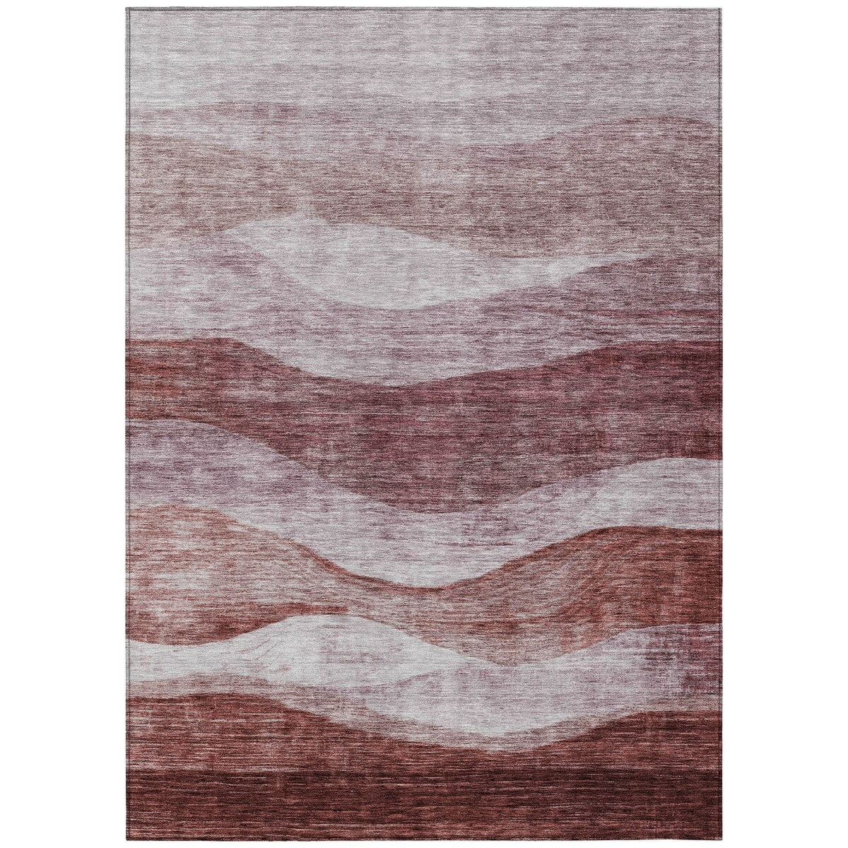 Tapis Chantille contemporain à vagues, lavable en machine, pour intérieur et extérieur