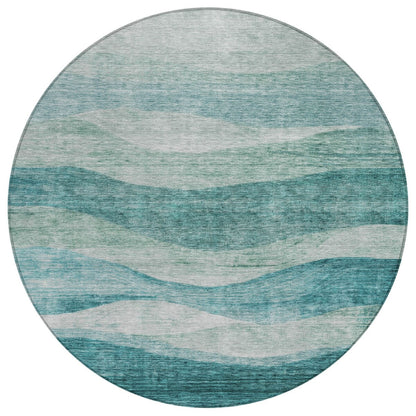 Tapis Chantille contemporain à vagues, lavable en machine, pour intérieur et extérieur