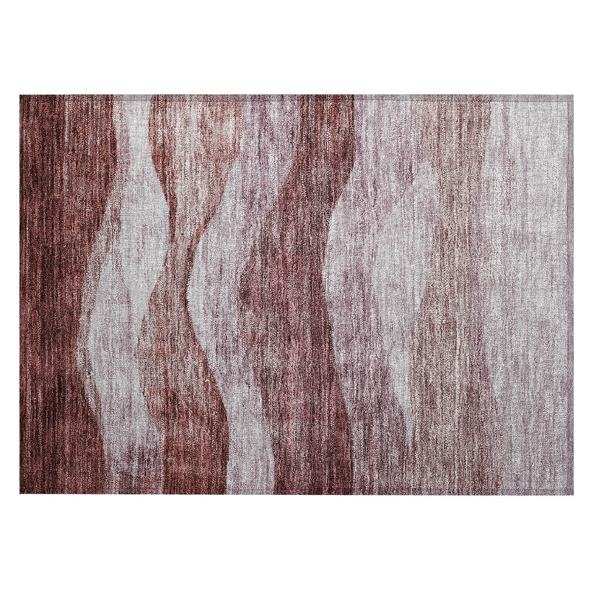 Tapis Chantille contemporain à vagues, lavable en machine, pour intérieur et extérieur