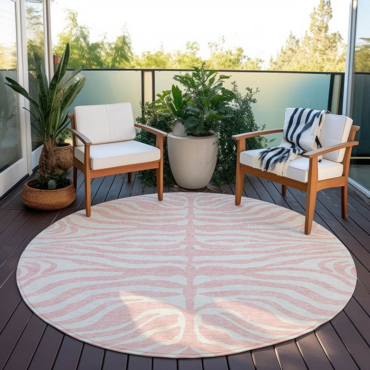 Tapis Chantille moderne à motif animal, lavable en machine, pour intérieur et extérieur