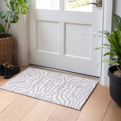 Tapis Chantille moderne à motif animal, lavable en machine, pour intérieur et extérieur