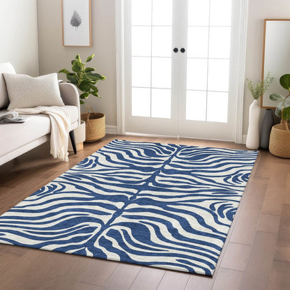 Tapis Chantille moderne à motif animal, lavable en machine, pour intérieur et extérieur