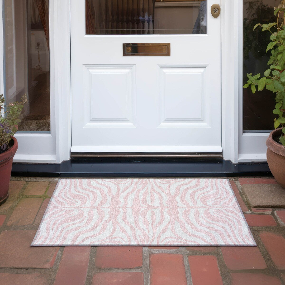 Tapis Chantille moderne à motif animal, lavable en machine, pour intérieur et extérieur