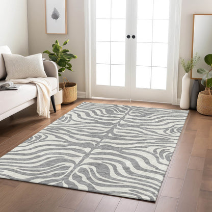 Tapis Chantille moderne à motif animal, lavable en machine, pour intérieur et extérieur
