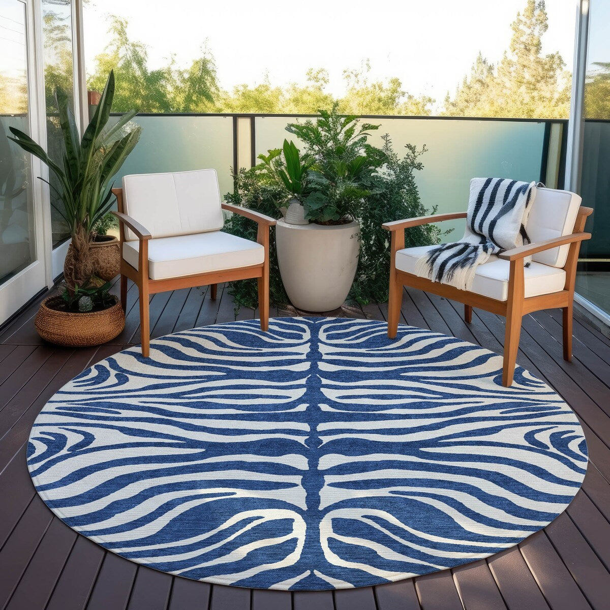 Tapis Chantille moderne à motif animal, lavable en machine, pour intérieur et extérieur