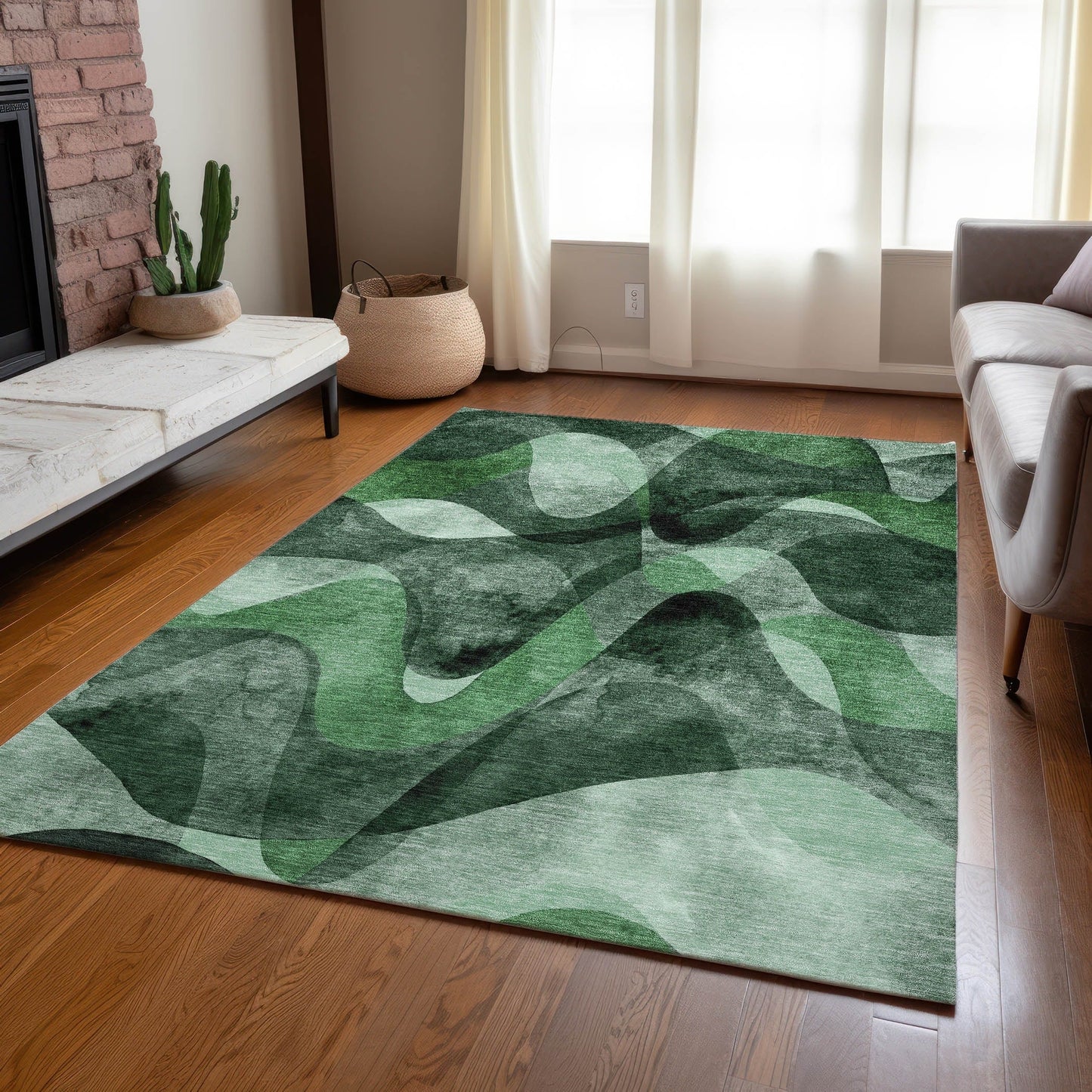 Tapis Chantille moderne lavable en machine pour intérieur/extérieur