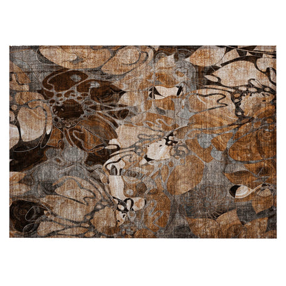 Tapis Chantille moderne à motif floral lavable en machine pour intérieur/extérieur