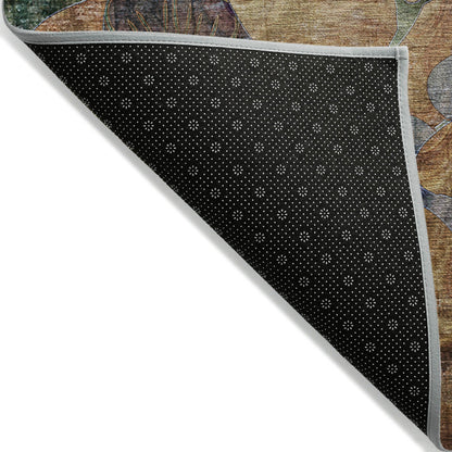 Tapis Chantille moderne à motif floral lavable en machine pour intérieur/extérieur