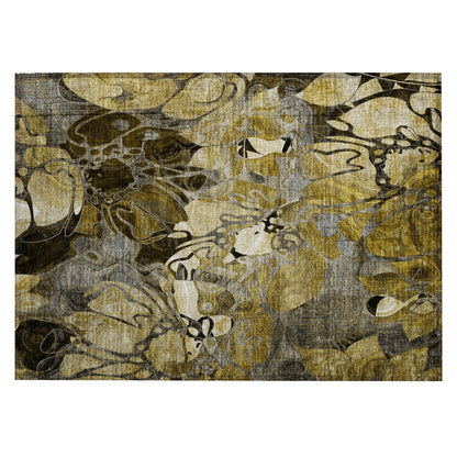 Tapis Chantille moderne à motif floral lavable en machine pour intérieur/extérieur