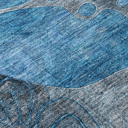 Tapis Chantille moderne à motif floral lavable en machine pour intérieur/extérieur