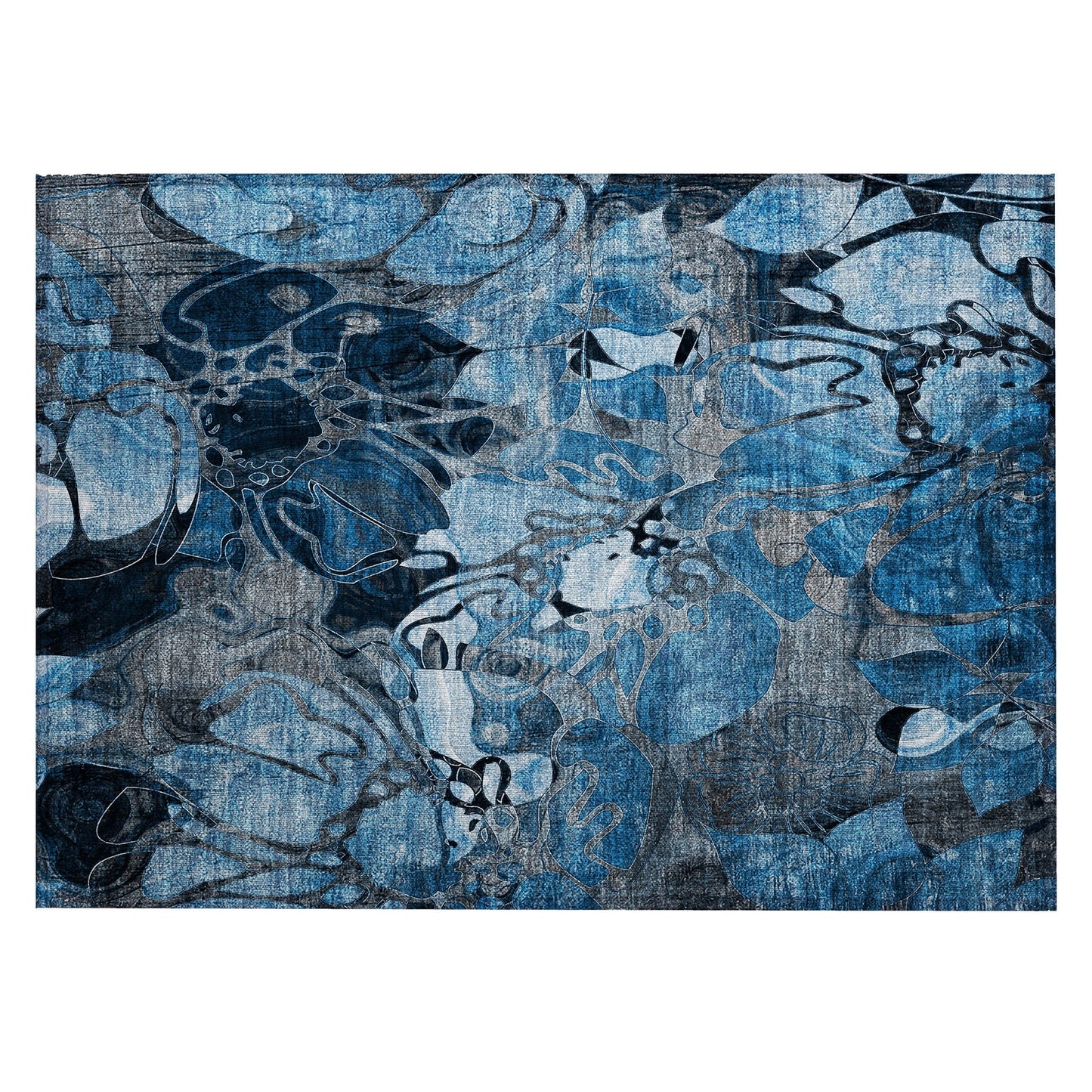 Tapis Chantille moderne à motif floral lavable en machine pour intérieur/extérieur