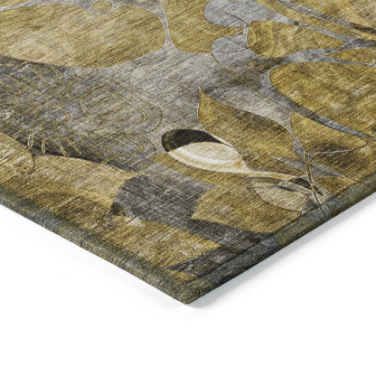 Tapis Chantille moderne à motif floral lavable en machine pour intérieur/extérieur