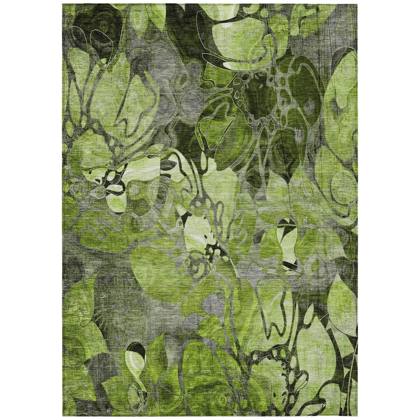 Tapis Chantille moderne à motif floral lavable en machine pour intérieur/extérieur