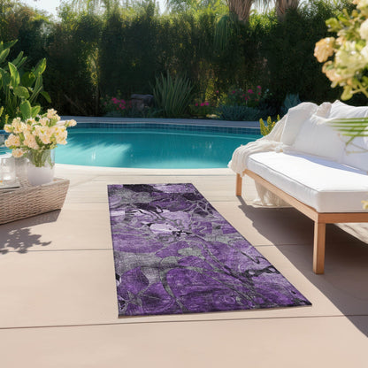 Tapis Chantille moderne à motif floral lavable en machine pour intérieur/extérieur