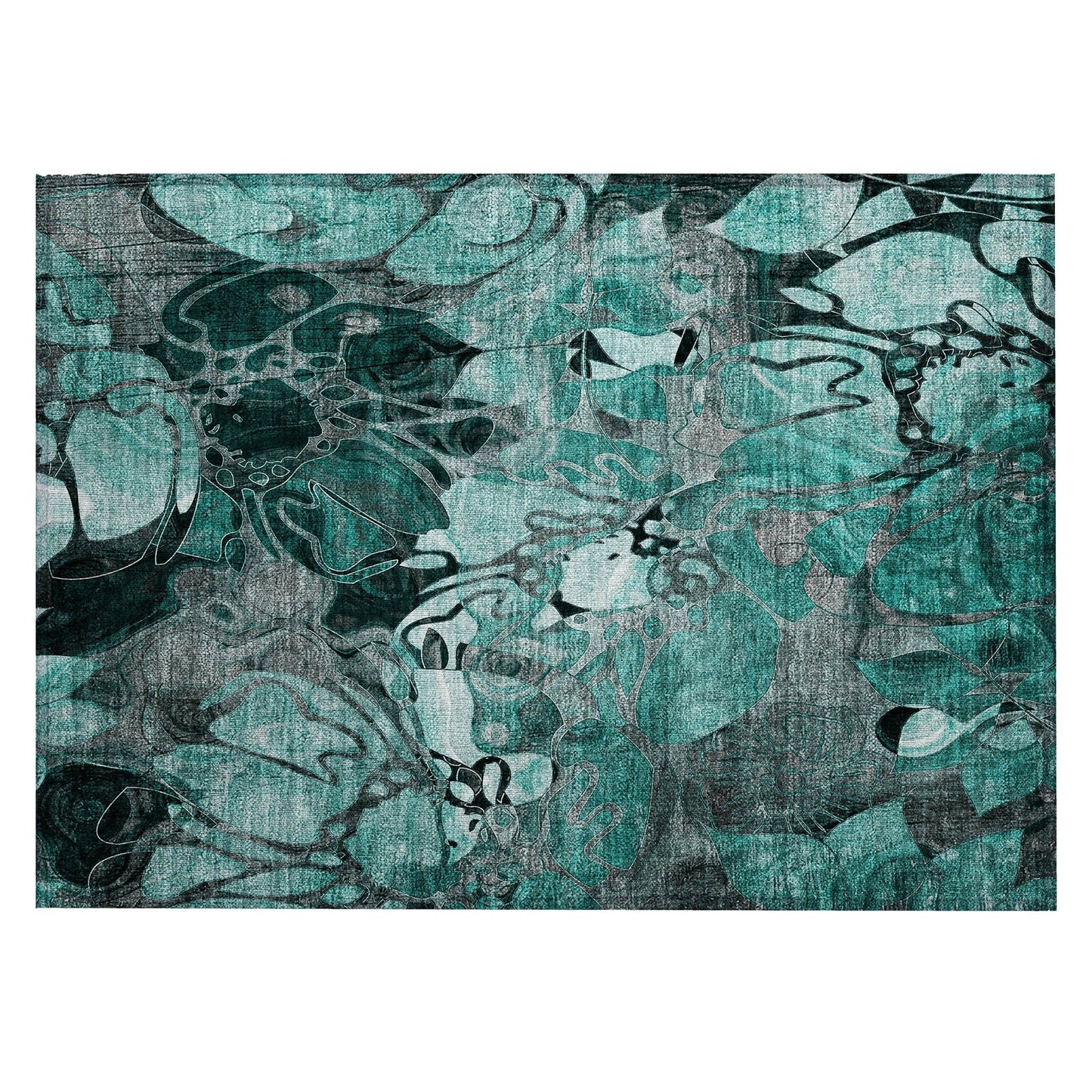 Tapis Chantille moderne à motif floral lavable en machine pour intérieur/extérieur
