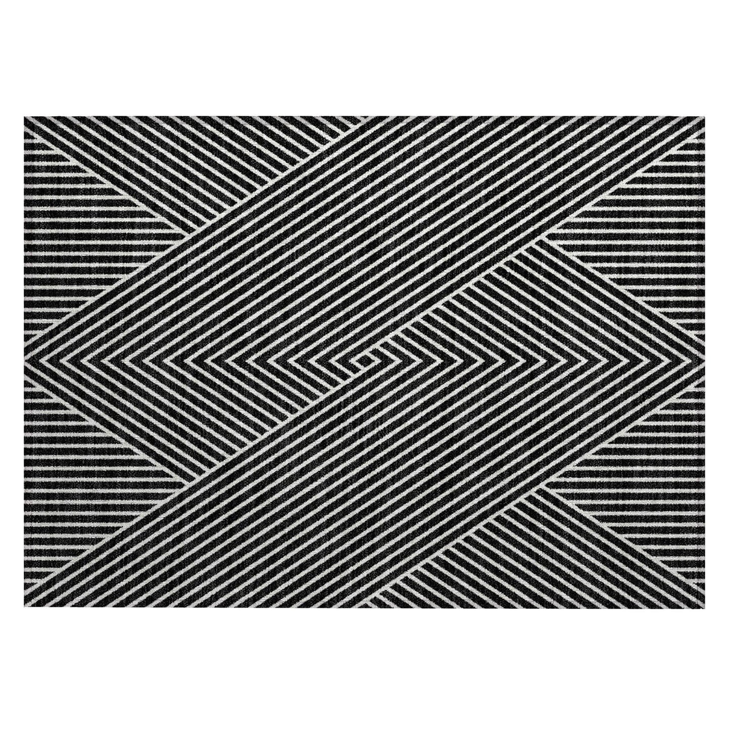 Tapis Chantille géométrique moderne lavable en machine pour intérieur/extérieur