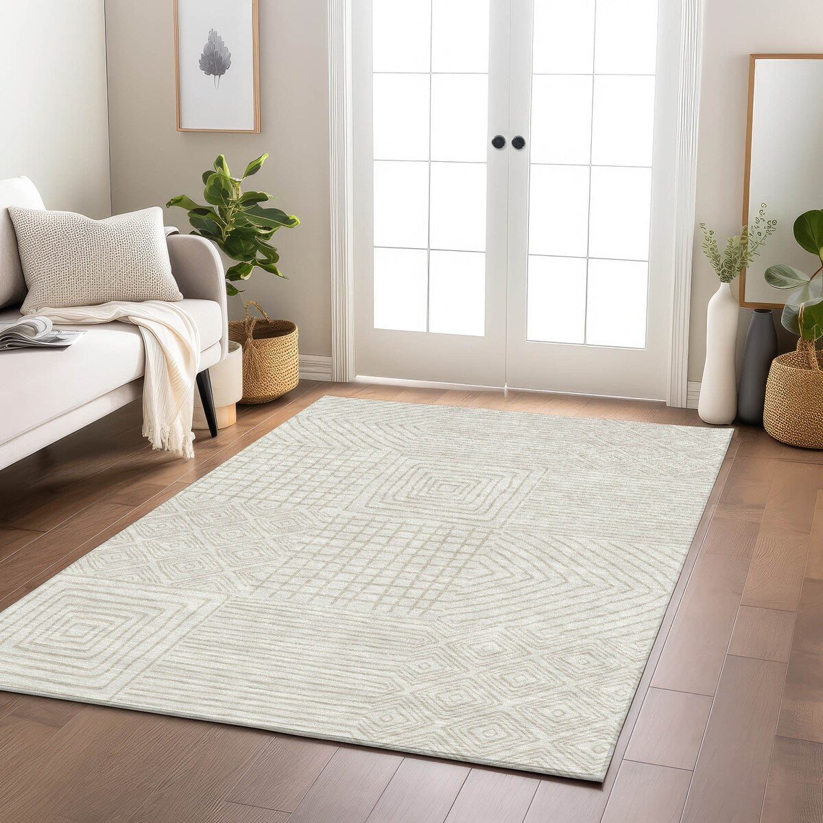 Tapis moderne en mosaïque Chantille lavable en machine pour intérieur/extérieur